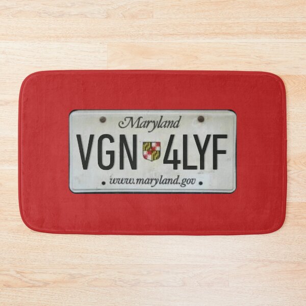 Item preview, Vegan For Life Maryland License Plate designed and sold by coodoosandco.
