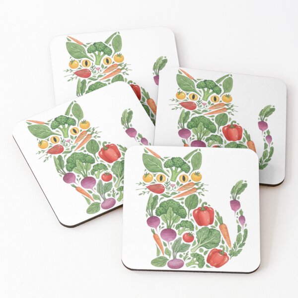 Item preview, Vegetable Cat Botanical Animal Illustration designed and sold by Teenidesign .