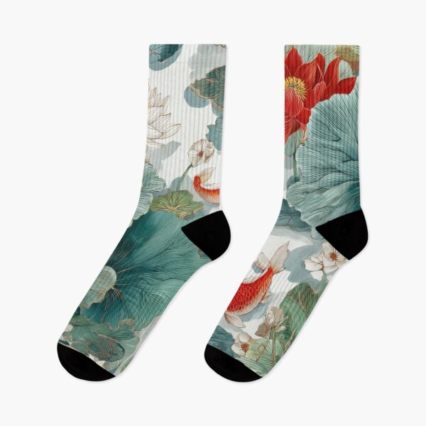 Item preview, Koi fish swim among water lilies designed and sold by anytka.