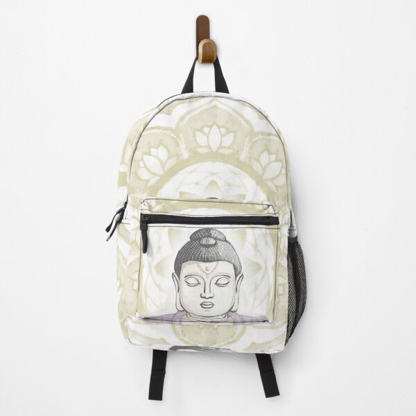 Item preview, Buddha Padma Watercolor - Dove Slate Dust - Gold Halo designed and sold by Irene Estelle.