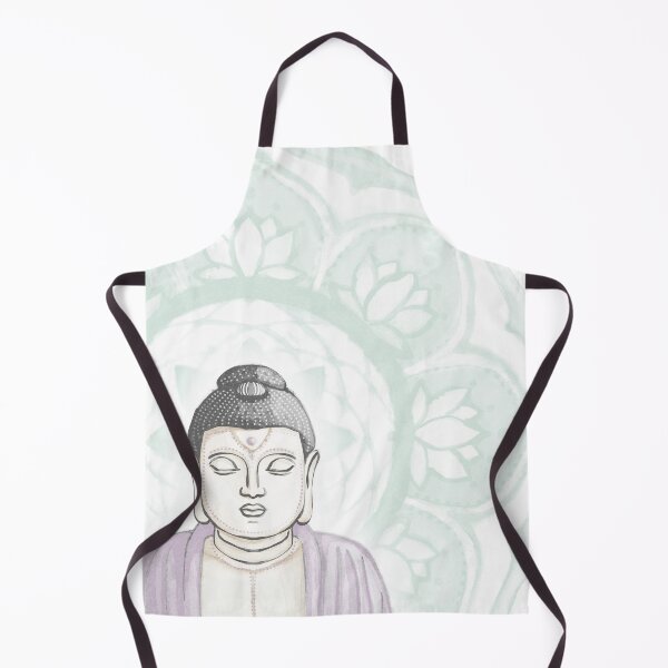 Item preview, Buddha Padma Watercolor - Dove Slate Dust - Mint Halo designed and sold by Irene Estelle.