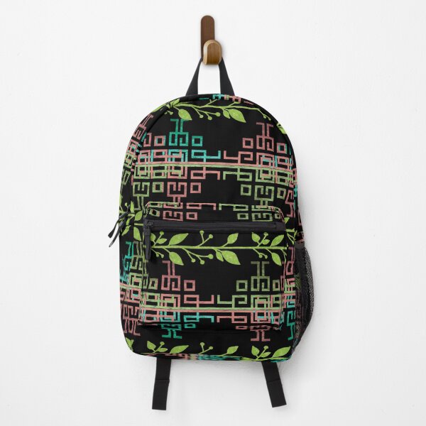 Item preview, Dark Botanical Tribal Geometric Pattern with Green Vine | Boho Textile Design designed and sold by simpleyetcanva.