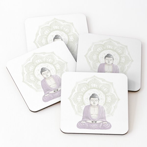 Item preview, Buddha Padma Watercolor - Dove Slate Dust - Tea Halo designed and sold by Irene Estelle.