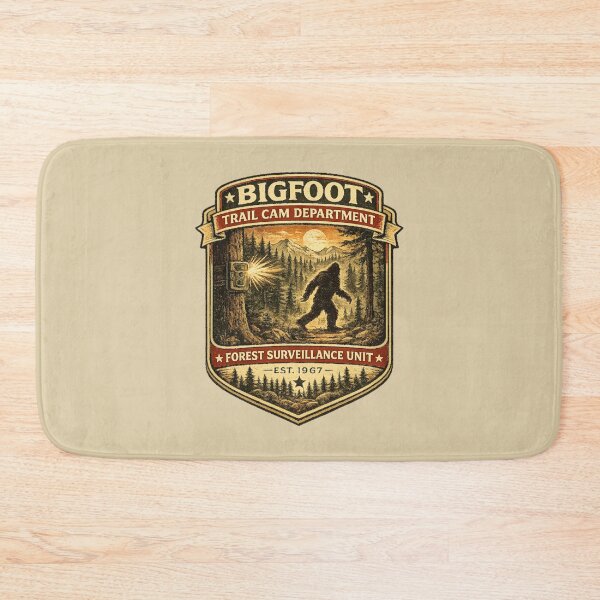Item preview, Bigfoot Trail Cam Department Shirt, Sasquatch Forest Surveillance Vintage Badge designed and sold by GhostDawgs.
