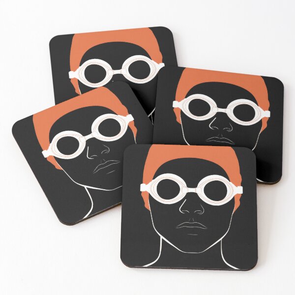 Item preview, Swimmer readies with cap goggles designed and sold by anytka.