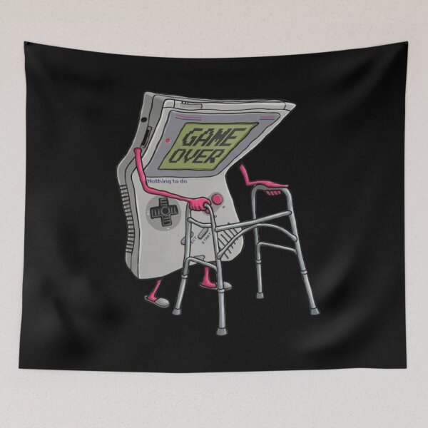 Item preview, Old School Gamer – Aging Retro Console | Humorous Gaming Illustration designed and sold by Wawan35200.