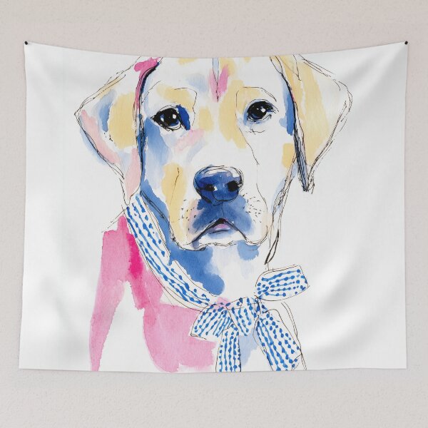 Item preview, Charming Labrador retriever with Blue Bow designed and sold by lautir.