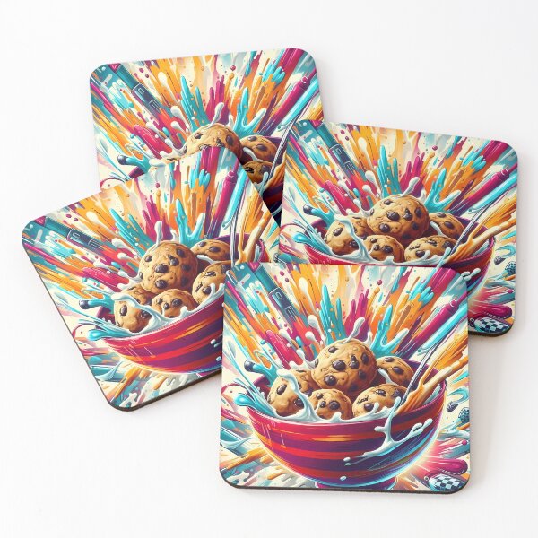 Item preview, Sweet Cookies with Splashing Milk - Cookie Cereal designed and sold by Art-Arcade6.