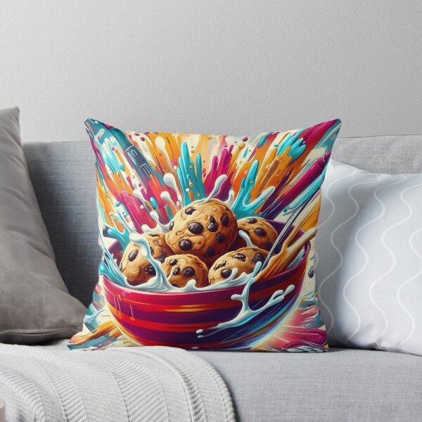 Item preview, Sweet Cookies with Splashing Milk - Cookie Cereal designed and sold by Art-Arcade6.