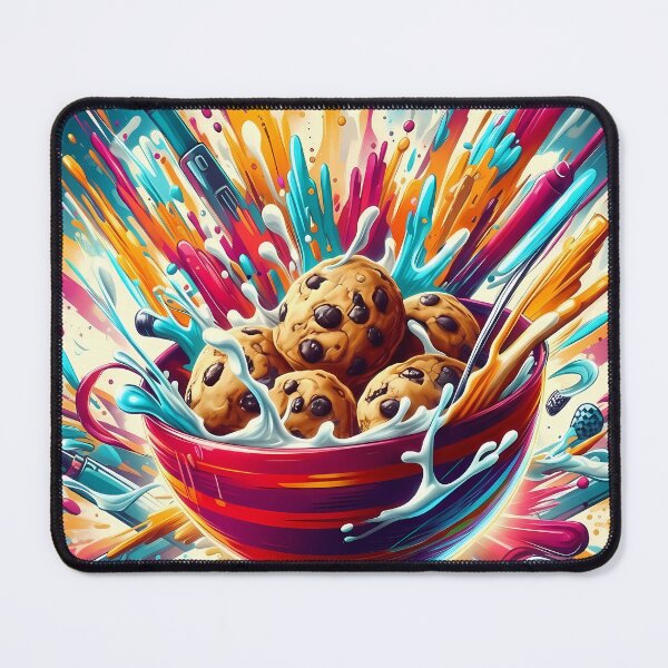 Item preview, Sweet Cookies with Splashing Milk - Cookie Cereal designed and sold by Art-Arcade6.