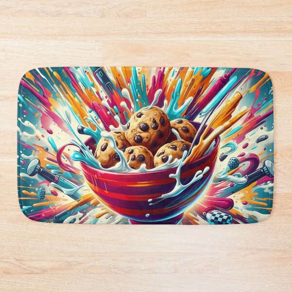 Item preview, Sweet Cookies with Splashing Milk - Cookie Cereal designed and sold by Art-Arcade6.
