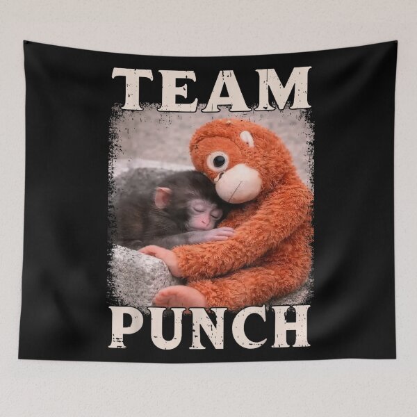 Item preview, Team Punch Funny Monkey Plush Cute Animal Meme designed and sold by DuneHaicna.
