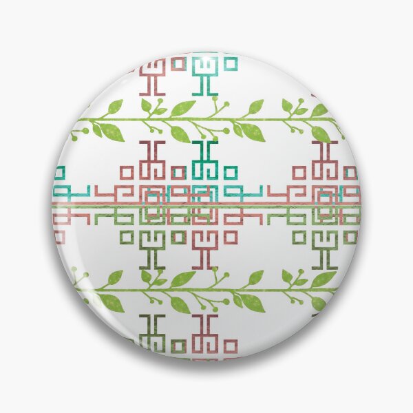 Item preview, Green Botanical Vine & Tribal Geometric Pattern | Modern Boho Textile Design designed and sold by simpleyetcanva.