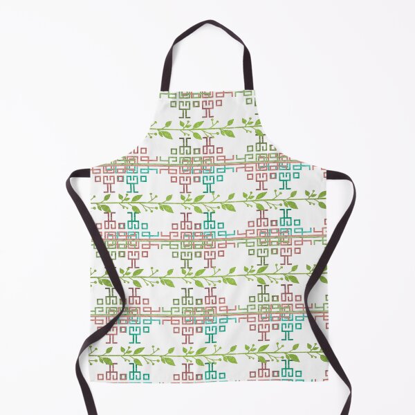 Item preview, Green Botanical Vine & Tribal Geometric Pattern | Modern Boho Textile Design designed and sold by simpleyetcanva.