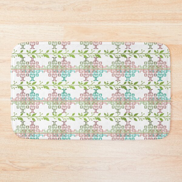 Item preview, Green Botanical Vine & Tribal Geometric Pattern | Modern Boho Textile Design designed and sold by simpleyetcanva.