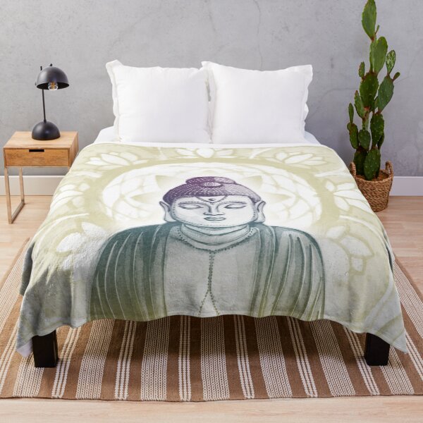 Item preview, Buddha Padma Watercolor - Snow Rainbow Sunset Gold designed and sold by Irene Estelle.