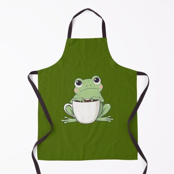 Item preview, Cute Frog Drinking Coffee – Kawaii Frog Cartoon Animal Illustration designed and sold by LavinyArt.