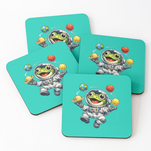 Item preview, Frog the astronaut juggling planets designed and sold by FroggyOnly.