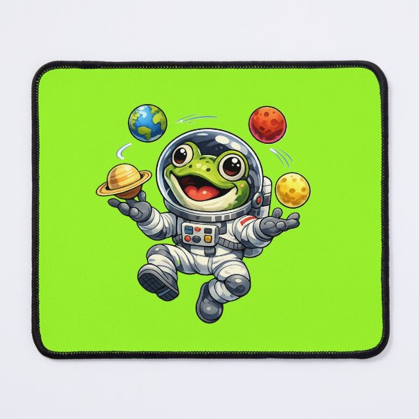 Item preview, Frog the astronaut juggling planets designed and sold by FroggyOnly.