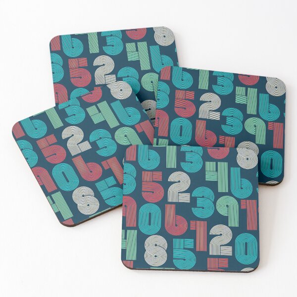 Item preview, Retro 70s Style Number Pattern - Geometric Colorful Typo Art designed and sold by Paulocdias.