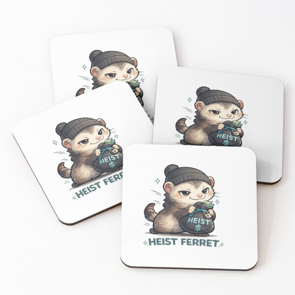 Item preview, Heist Ferret Kawaii Sticker (Sneaky Thief Animal Mascot) designed and sold by jgvisualarts.