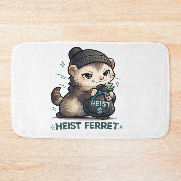 Item preview, Heist Ferret Kawaii Sticker (Sneaky Thief Animal Mascot) designed and sold by jgvisualarts.
