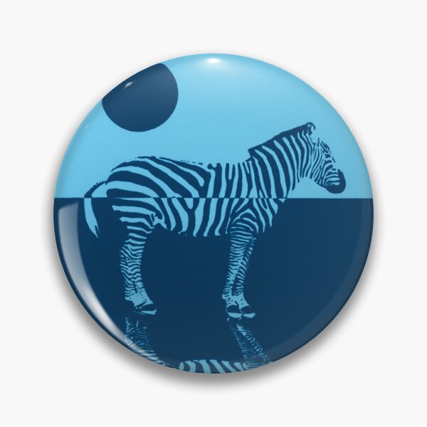 Item preview, Safari Pop Art – Zebra at Dusk, Bold Blue Duotone Graphic Wildlife Art Print designed and sold by SmashingMonkeys.