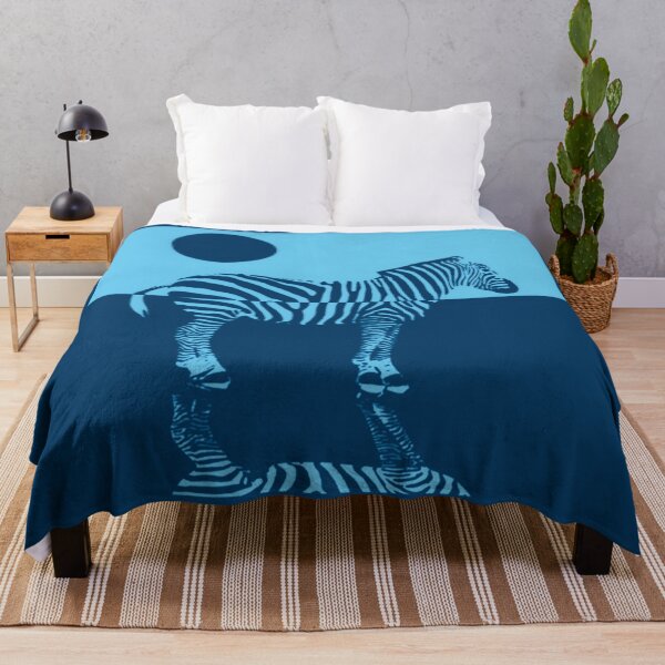 Item preview, Safari Pop Art – Zebra at Dusk, Bold Blue Duotone Graphic Wildlife Art Print designed and sold by SmashingMonkeys.
