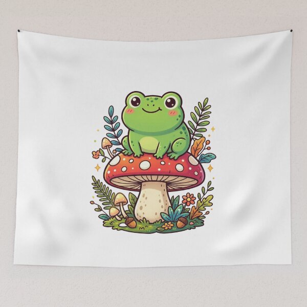 Item preview, Frog On Mushroom Kawaii Forest Friend designed and sold by Shopex10.