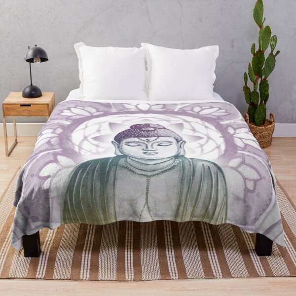 Item preview, Buddha Padma Watercolor - Snow Rainbow Sunset Plum designed and sold by Irene Estelle.