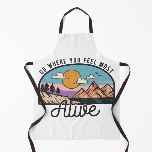 Item preview, Retro Mountain Adventure: Go Where You Feel Most Alive Quote Art designed and sold by Shopeon Designs.