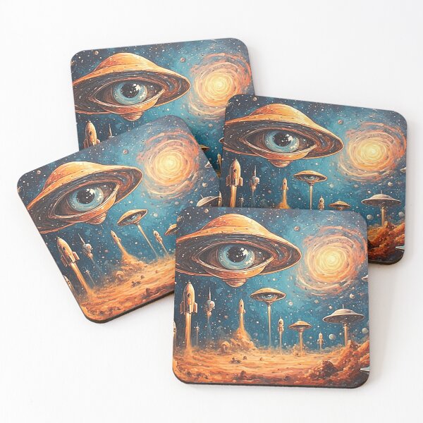 Item preview, UFO Alien Extraterrestrial Space Sci Fi Galaxy Cosmos Lovers designed and sold by Astachom1.