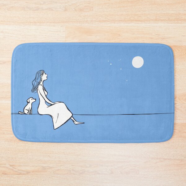 Item preview, Woman and dog watching the moon designed and sold by anytka.