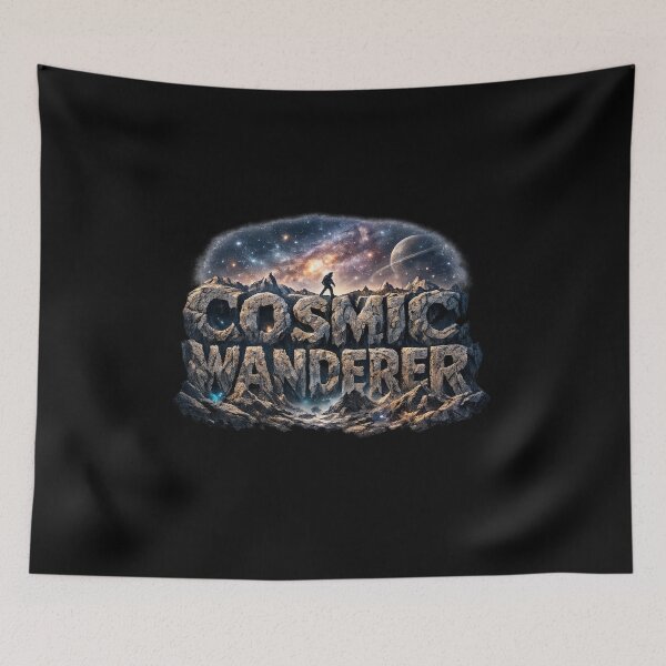 Item preview, Cosmic Wanderer Typography Alien Landscape designed and sold by MKreative Studio.