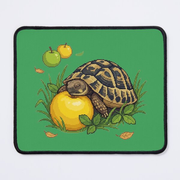Item preview, Pixel Art Land Turtle and Yellow Apple designed and sold by FantoRed.