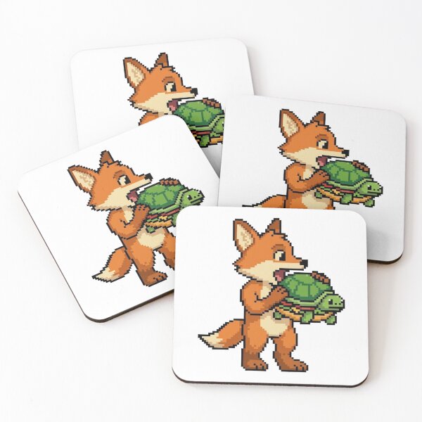 Item preview, Pixel Art Fox Eating a Funny Turtle Burger designed and sold by FantoRed.