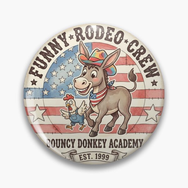 Item preview, Funny Patriotic Donkey Rodeo - Cute Cowboy Bouncy Donkey Academy designed and sold by Wear Sculpt.