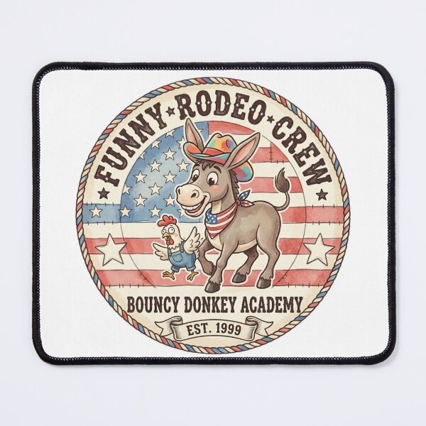 Item preview, Funny Patriotic Donkey Rodeo - Cute Cowboy Bouncy Donkey Academy designed and sold by Wear Sculpt.
