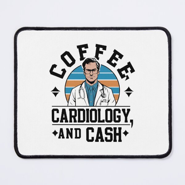Item preview, Coffee Cardiology and Cash – Funny Cardiologist Humor Design designed and sold by CyfroweMysli.