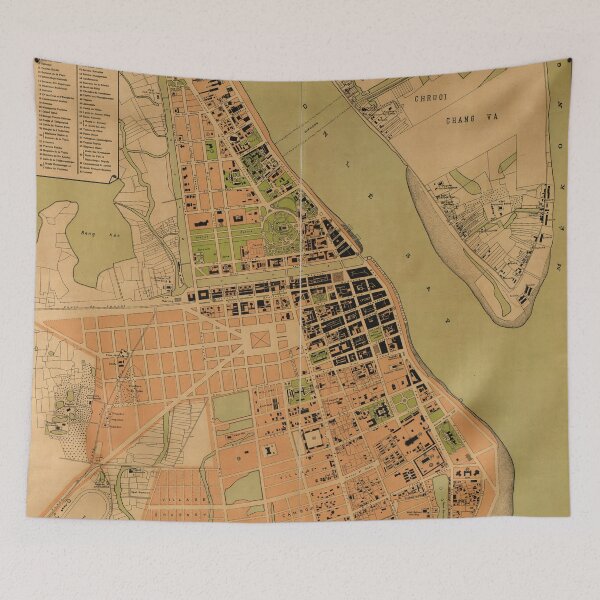 Item preview, Map of Phnom Penh, Cambodia (circa 1920) designed and sold by allhistory.