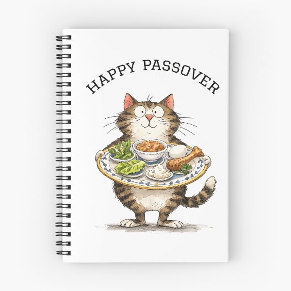 Item preview, Happy Passover Friendly Cat Holds a Seder Plate | Jewish Humor | Jewish Art designed and sold by Golda's Challah-Day.