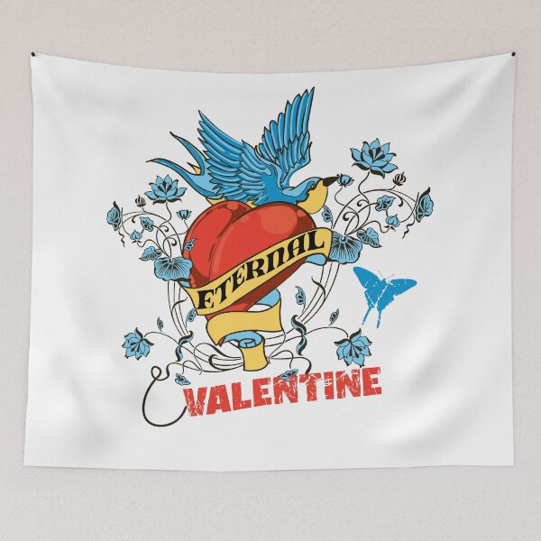 Item preview, Eternal Valentine - American Traditional Tattoo Heart & Swallow designed and sold by snapifyprints.