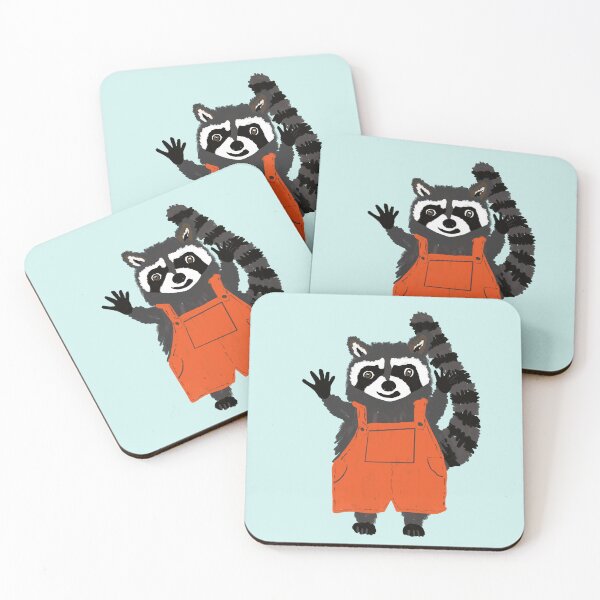 Item preview, Cool Mischievous Raccoon Orange Overalls designed and sold by MFGB-Creations.