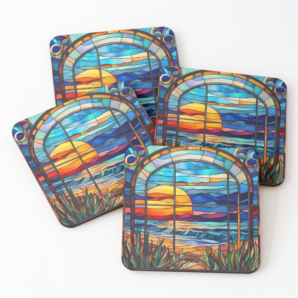 Item preview, Stained Glass Window Sunset designed and sold by ByNicoleSara.