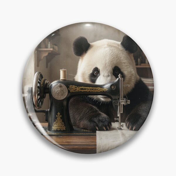 Item preview, Panda Behind the Sewing Machine designed and sold by Tridentulus.