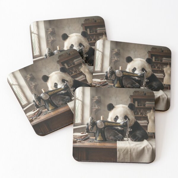 Item preview, Panda Behind the Sewing Machine designed and sold by Tridentulus.
