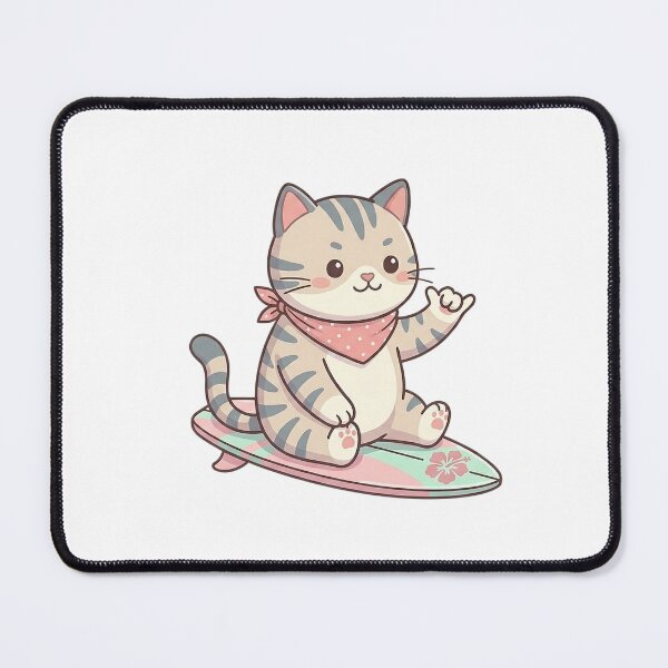 Item preview, Kawaii Surfer Kitten on its Surfboard designed and sold by AlexAthCreation.