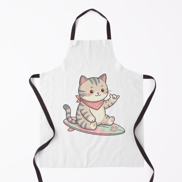 Item preview, Kawaii Surfer Kitten on its Surfboard designed and sold by AlexAthCreation.