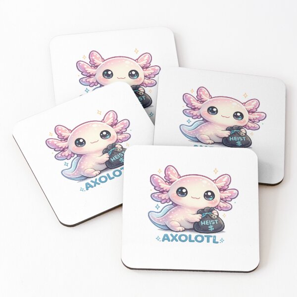 Item preview, Axolotl Kawaii Sticker (Cute Pink Axolotl Character) designed and sold by jgvisualarts.