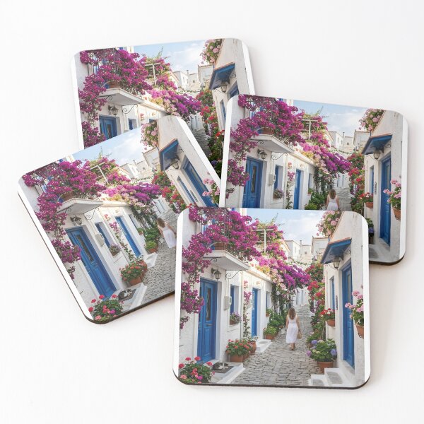 Item preview, Greek Dreams – Romantic Alley in White and Blue designed and sold by Vista Atelier.